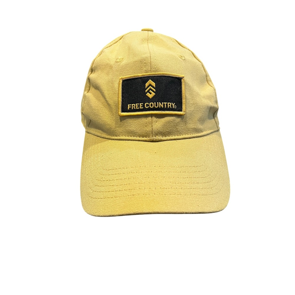 Free Country Logo Patch Baseball Cap Khaki Cotton‎ One Size Adjustable